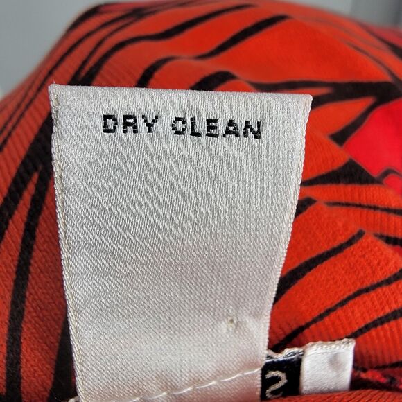 Harolds Cardigan Womens Small Silk Blend Floral Button Up Red Orange Black - Picture 10 of 12